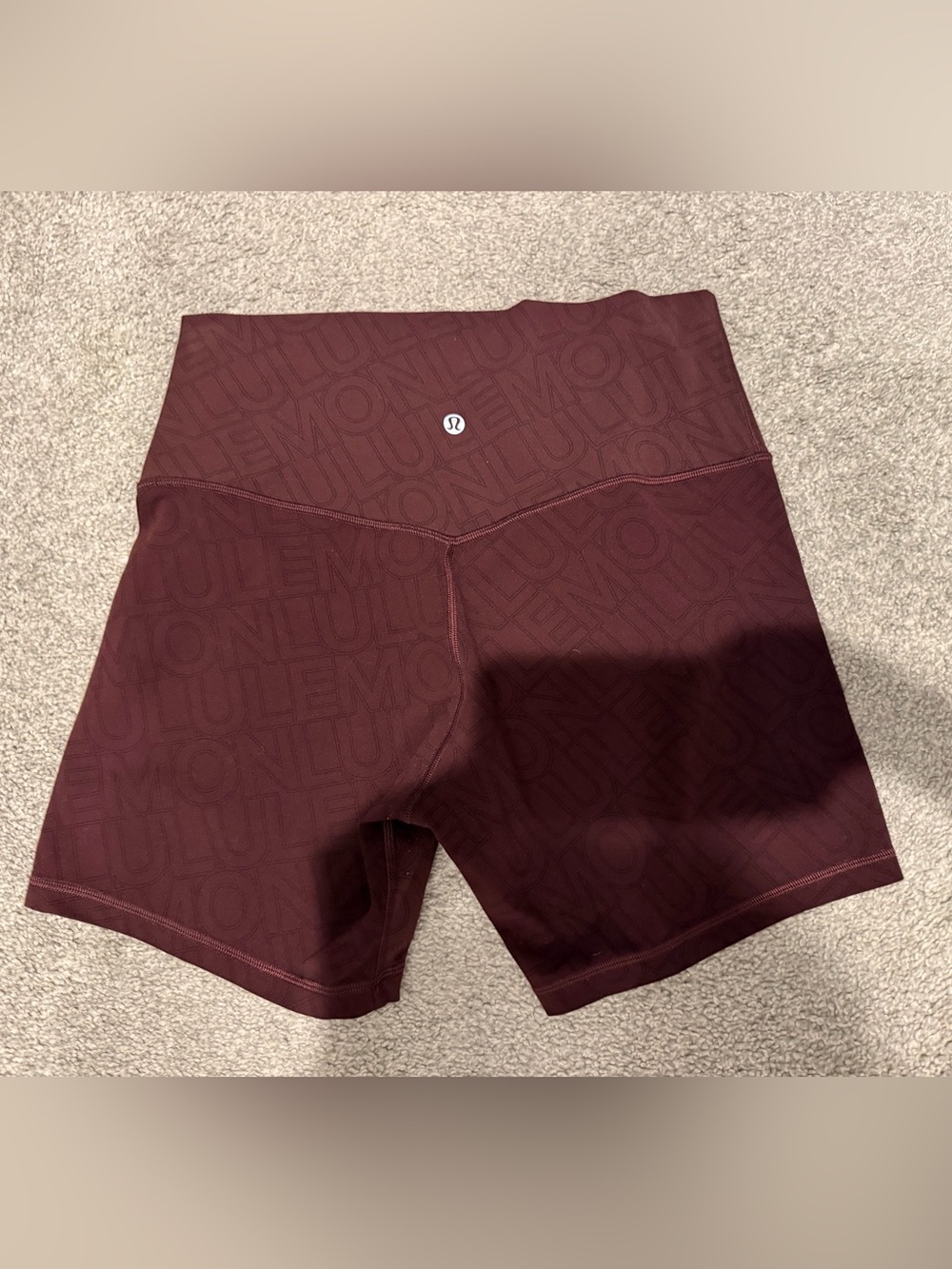 Lululemon Align High-Rise Short 6" Linear Wordmark Goodnight Plum Multi Sz 10